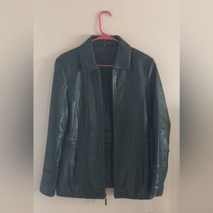 Avanti Black Leather Jacket Classic Design